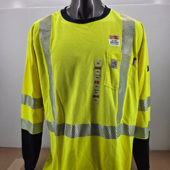 Carhartt  FR High Vis Force Men's 102905 323 Long Sleeve T-Shirt - Picture 1 of 16